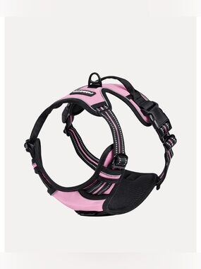 Rabbitgoo Pink Classic Fit No Pull Front and Back Clip Dog Harness Size Small